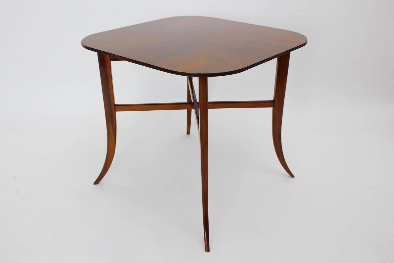 Art Deco coffee table or side table designed by Josef Frank for Haus and Garten, 1930s, Vienna.
A stunning coffee table from solid walnut and walnut veneer with a beautiful surface.
The coffee table is carefully cleaned and refurbished , while the