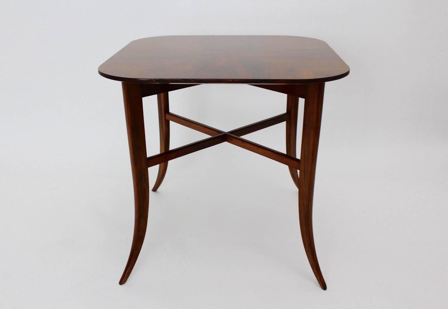 Austrian Art Deco Vintage Walnut Coffee Table or Side Table by Josef Frank, 1930s, Vienna For Sale