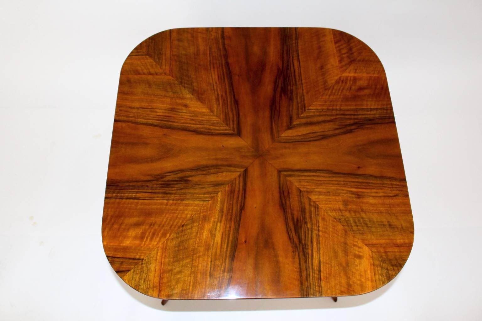 Art Deco Vintage Walnut Coffee Table or Side Table by Josef Frank, 1930s, Vienna For Sale 1