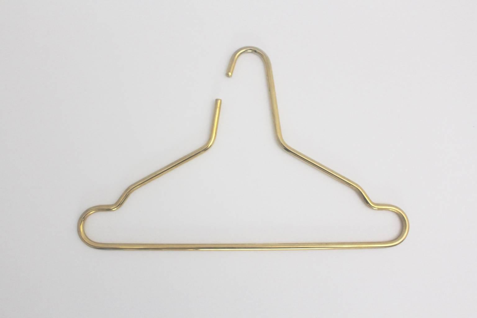 Mid-Century Modern Modern Vintage Set of Three Brass Hangers 1970s Vienna Austria For Sale