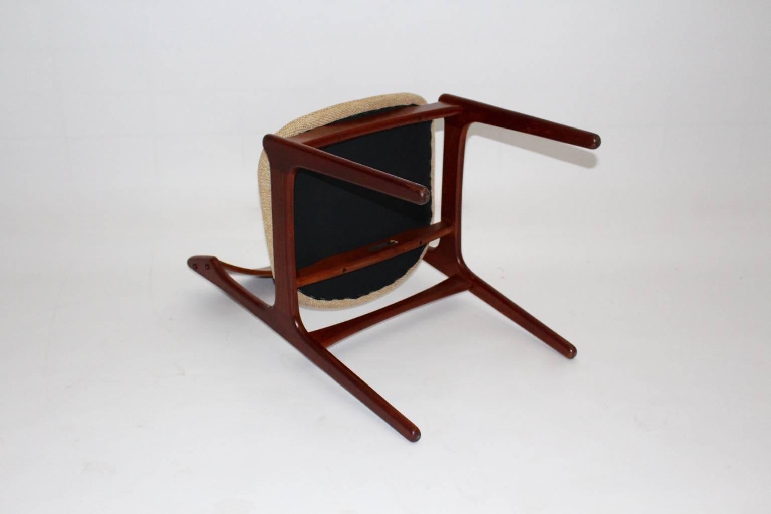 Scandinavian Modern Vintage Six Teak Dining Chairs Erik Buck, 1967, Denmark 3