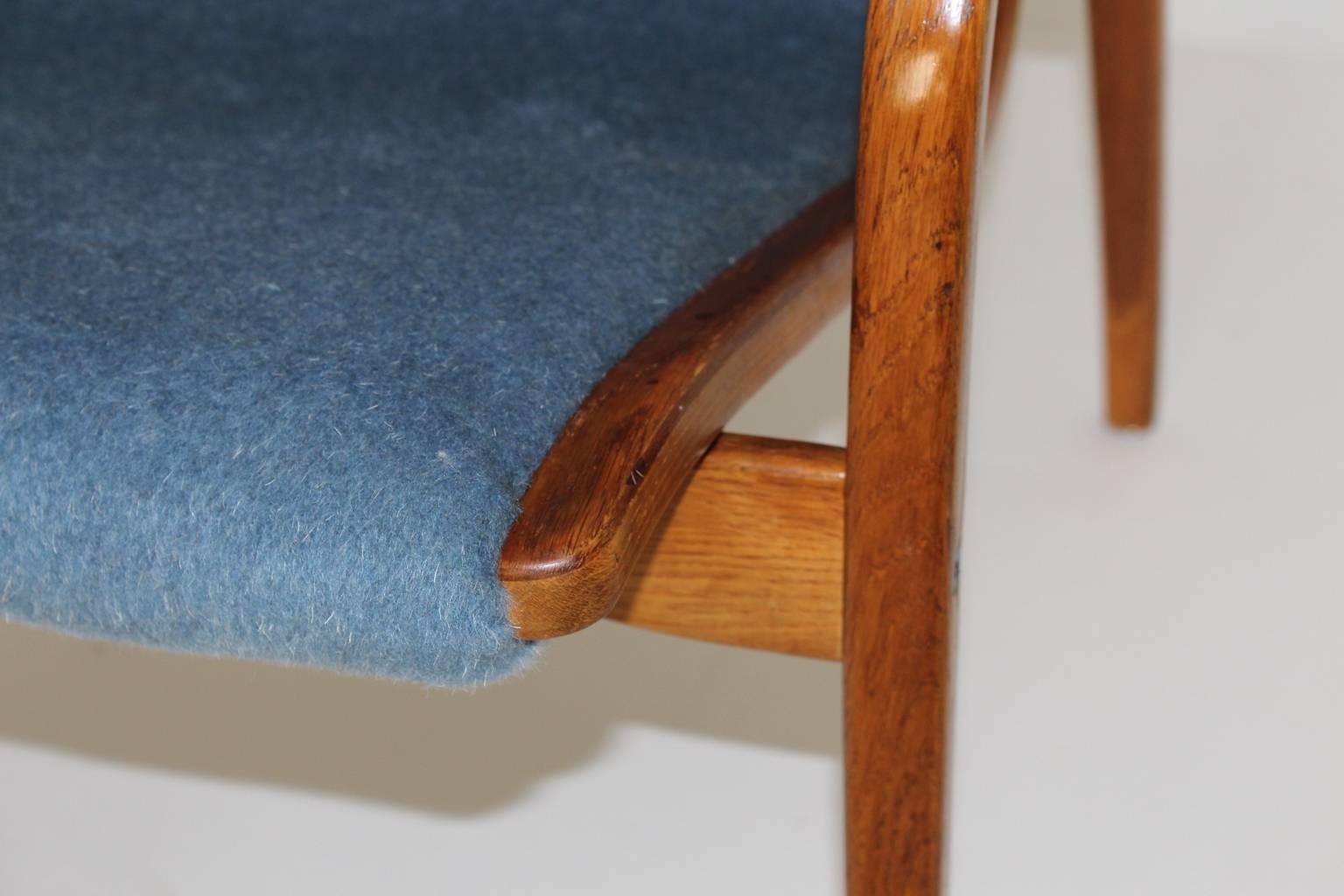 Fabric Mid Century Modern Blue Armchair Lamino by Yngve Ekström, 1950s