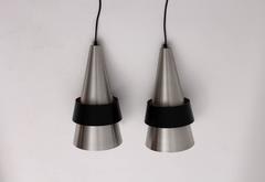 Scandinavian Modern Vintage Metal Pendants Corona Jo Hammerborg, Denmark, 1960s