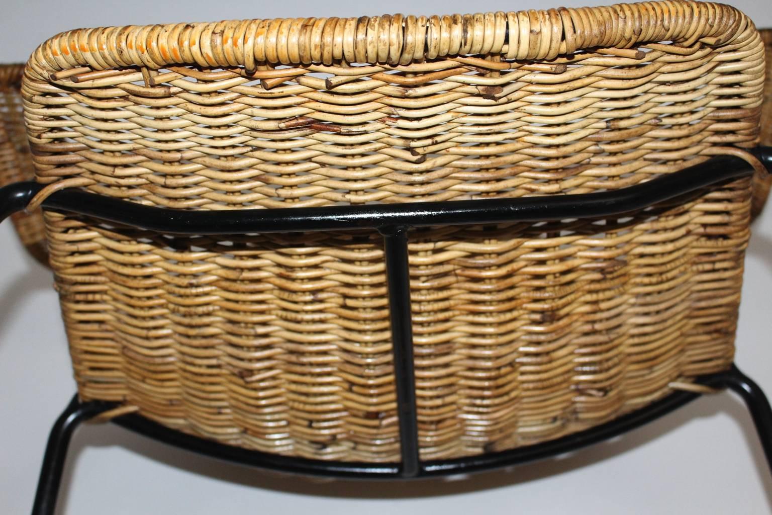 Rattan Armchair Basket by Gian Franco Legler, 1951, Switzerland 3