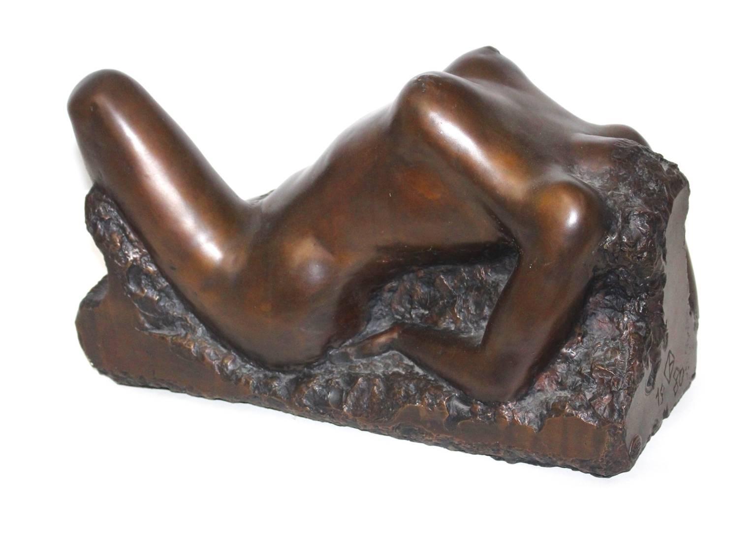 Torse de femme moderniste en bronze Oskar Bottoli 1980 Autriche Bon état - En vente à Vienna, AT