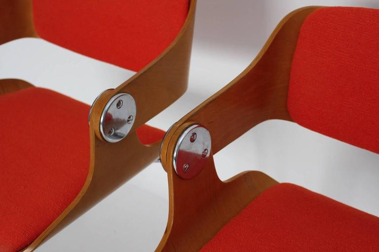 Mid-Century Modern Pair of Orange Armchairs by Eugen Schmidt, 1965, Germany For Sale 1