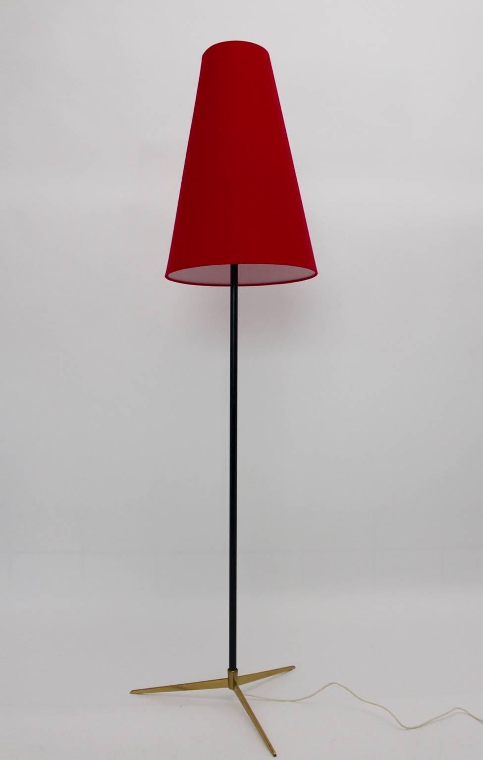red floor lamp vintage
