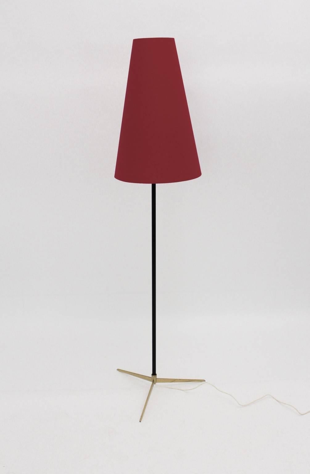 vintage red floor lamp