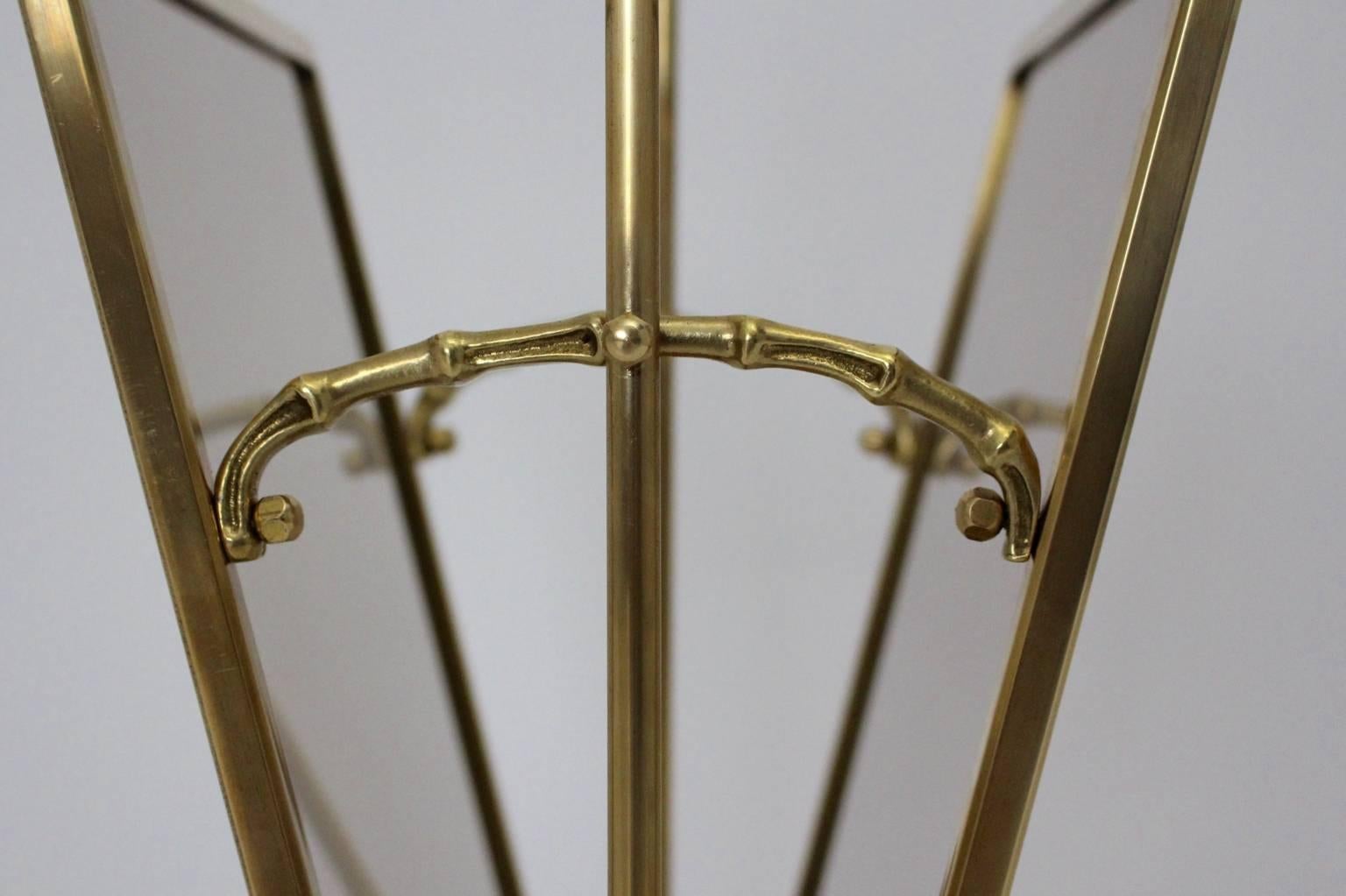 Mid Century Modern Faux Bamboo Brass Magazine Rack Maison Bagues, France, 1940s  For Sale 1