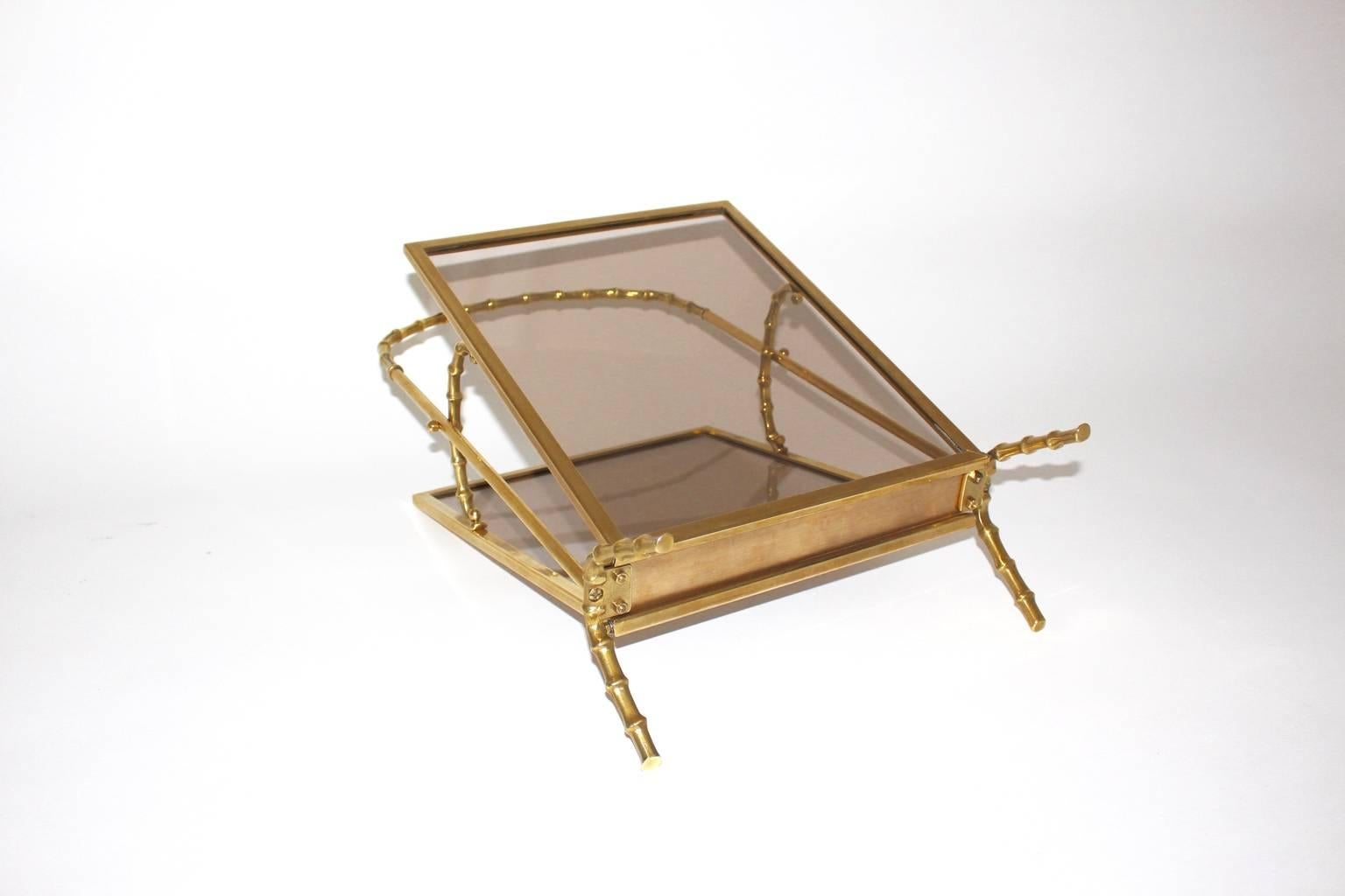Mid Century Modern Faux Bamboo Brass Magazine Rack Maison Bagues, France, 1940s  For Sale 3
