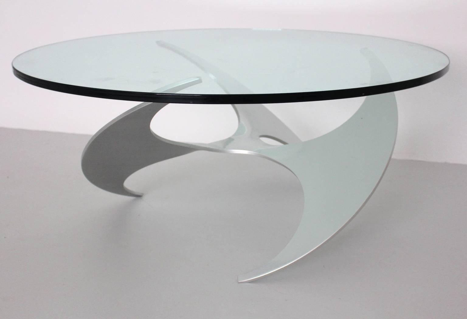 Poli Table basse en aluminium moderne du milieu du siècle dernier de Knut Hesterberg, datant d'environ 1964 en vente