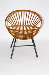 Mid Century Modern Vintage Rattan Chair Patio Rohe Noordwolde Netherlands, 1960s