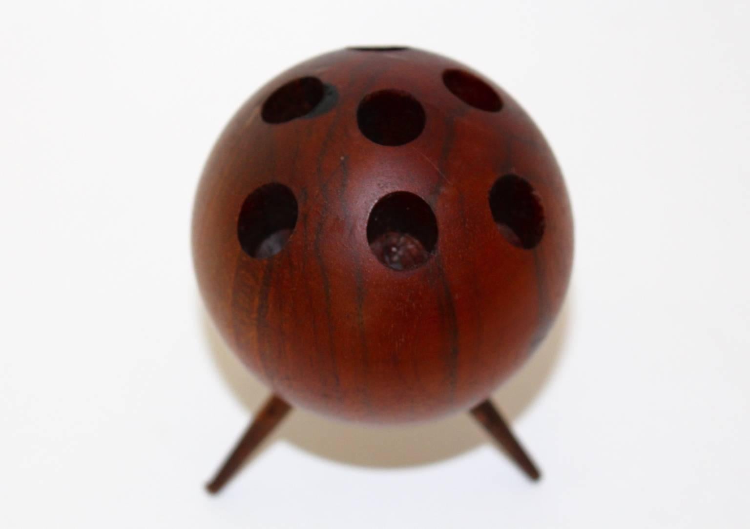 Mid-Century Modern Walnut Candleholder, 1960s Austria For Sale