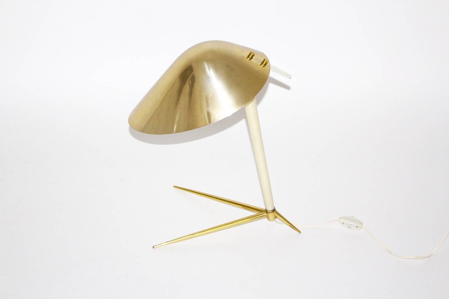 Italian Mid Century VintageBrass Table Lamp attr Gio Ponti for Fontana Arte, Italy, 1950