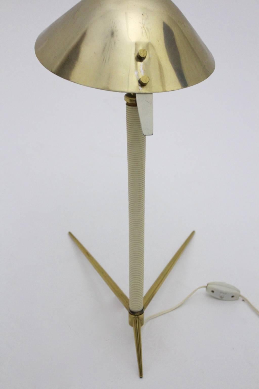 20th Century Mid Century VintageBrass Table Lamp attr Gio Ponti for Fontana Arte, Italy, 1950