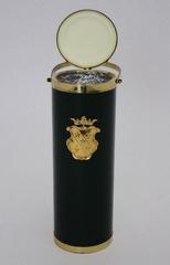 Mid Century Modern Vintage Green and Brass Wine Cooler, circa  1950, Italy