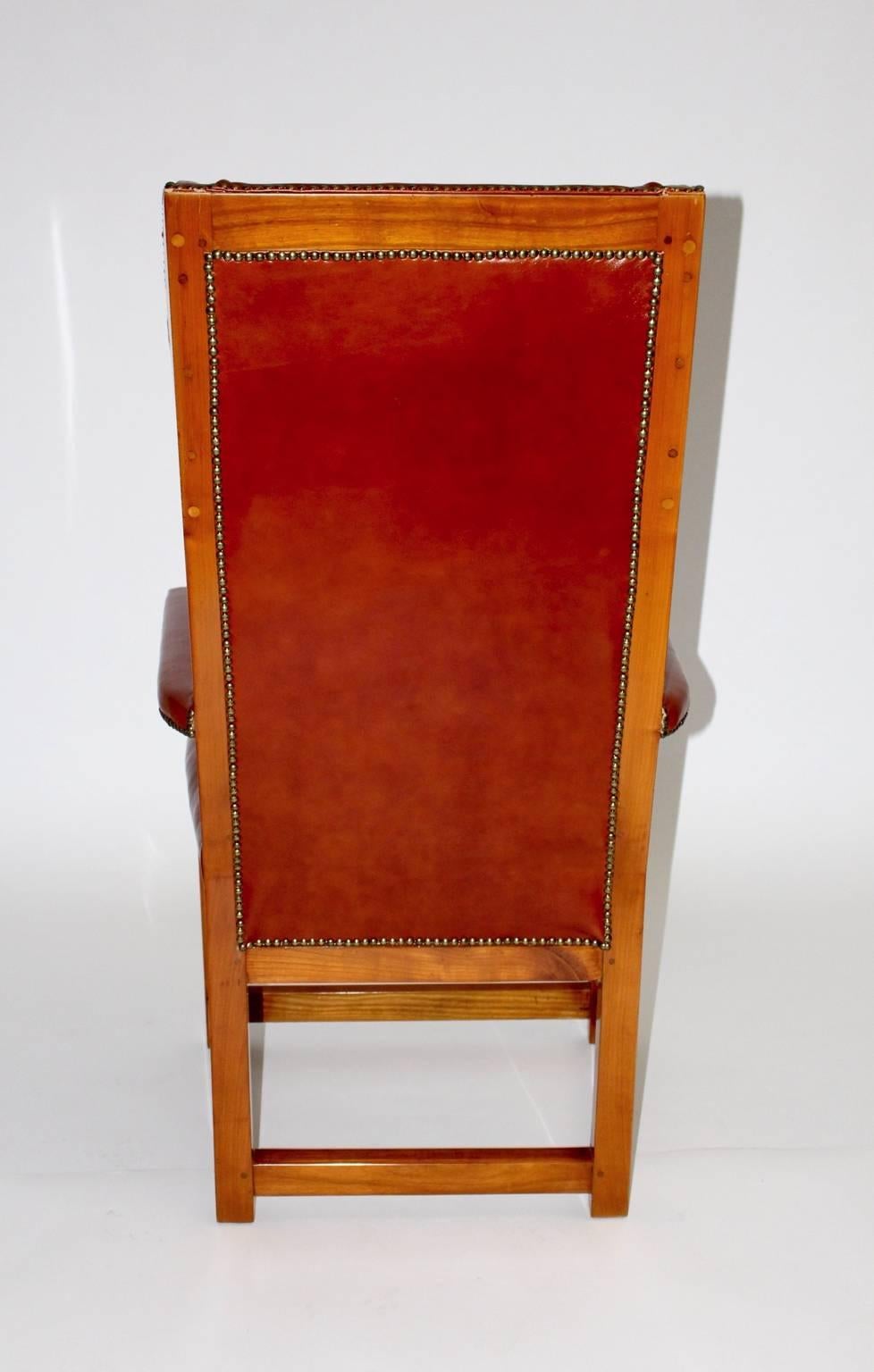 Mid-19th Century Biedermeier Vintage Cherrywood Wingback Chair, circa 1830 Austria