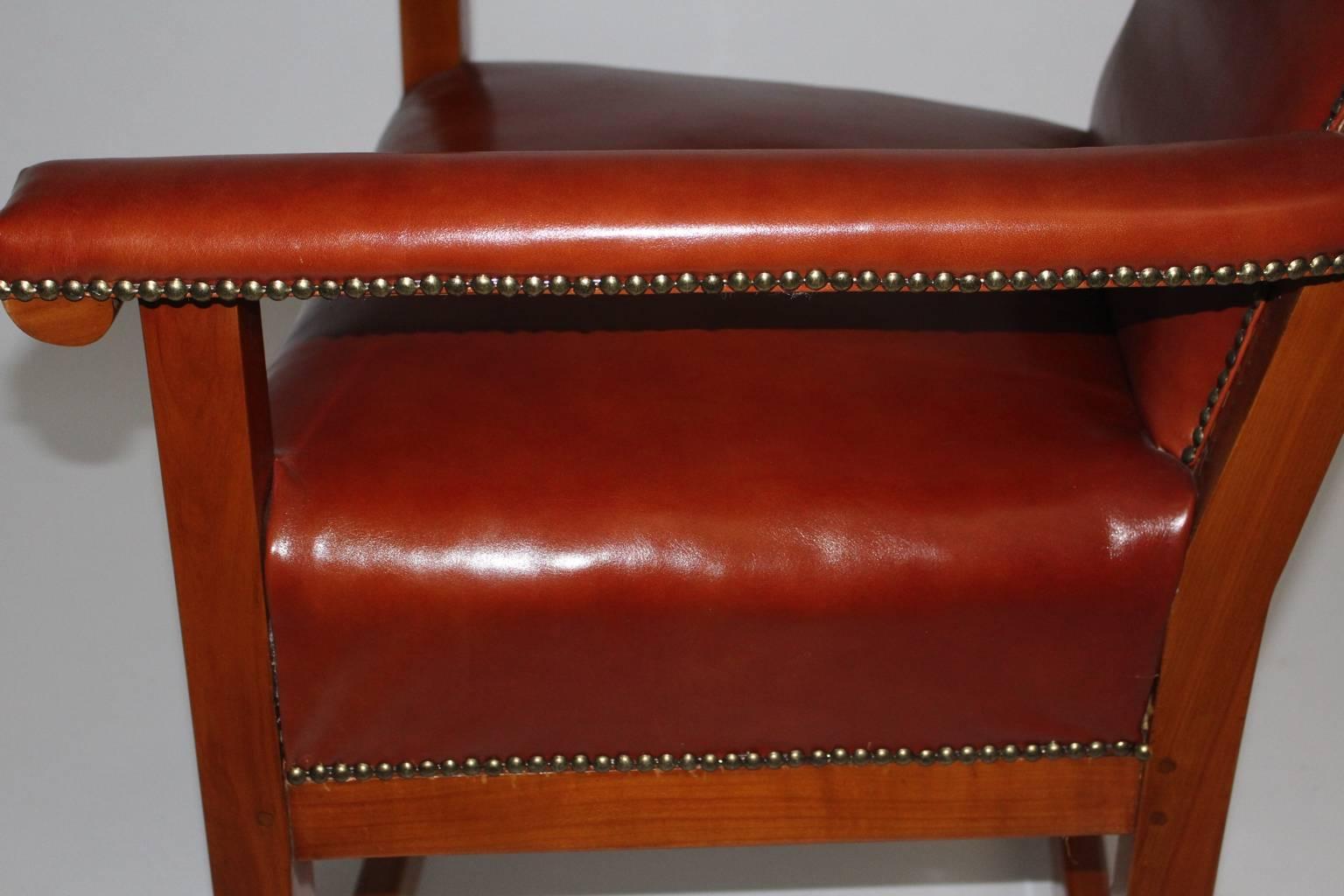 Biedermeier Vintage Cherrywood Wingback Chair, circa 1830 Austria 2