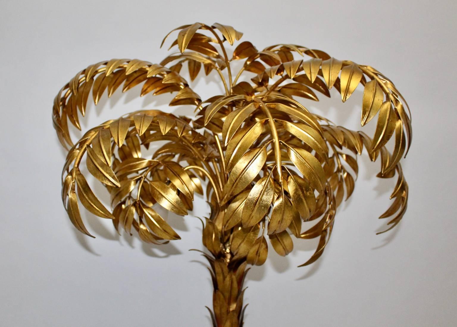 Goldene Palme Stehleuchte von Hans Kögl 1970er Deutschland bei 1stDibs