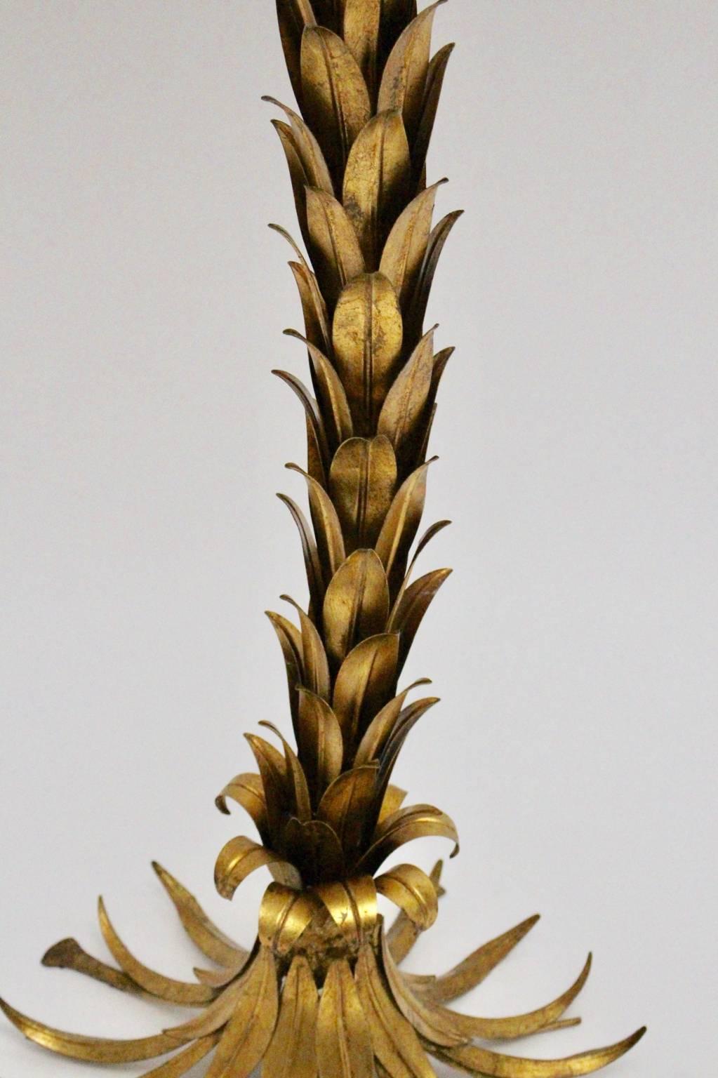 Golden Palm Tree Floor Lamp by Hans Kögl 1970s Germany In Excellent Condition In Vienna, AT