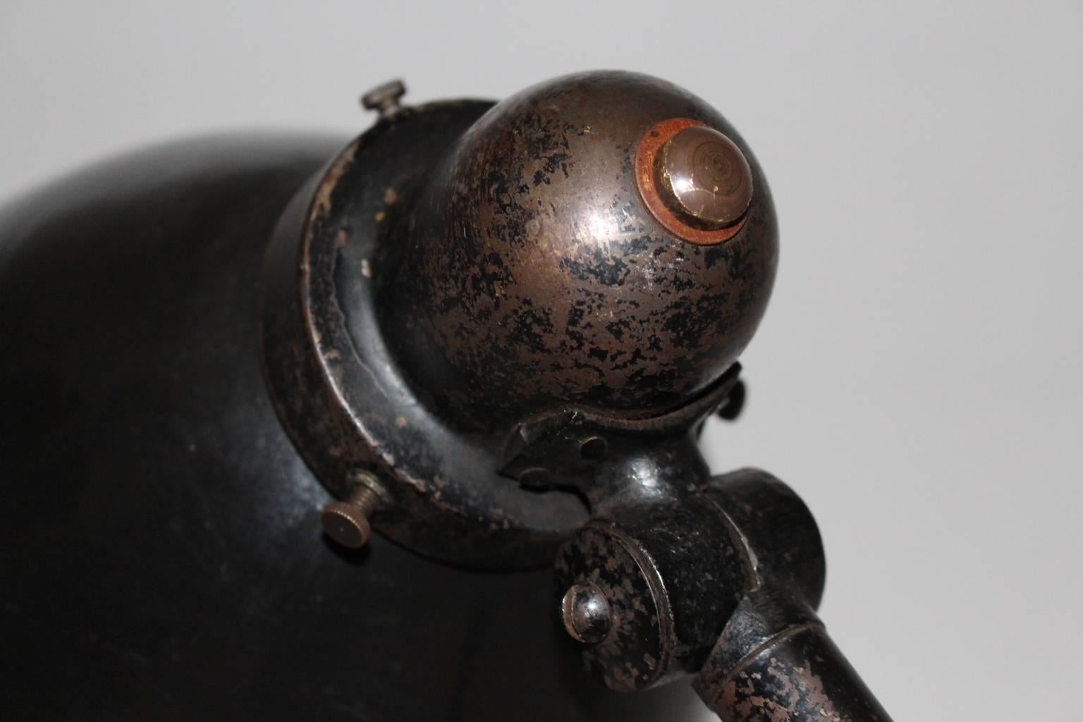 Black Bauhaus Vintage Metal Table Lamp by Christian Dell, 1930s, Germany For Sale 2