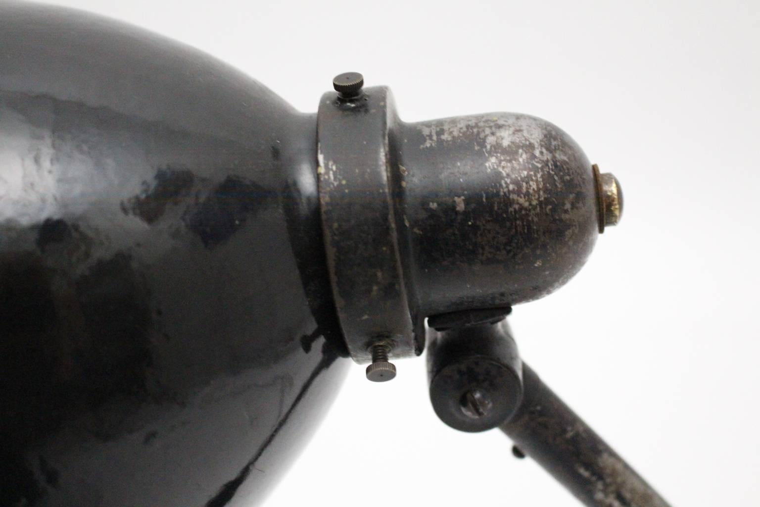 Black Bauhaus Vintage Metal Table Lamp by Christian Dell, 1930s, Germany For Sale 3