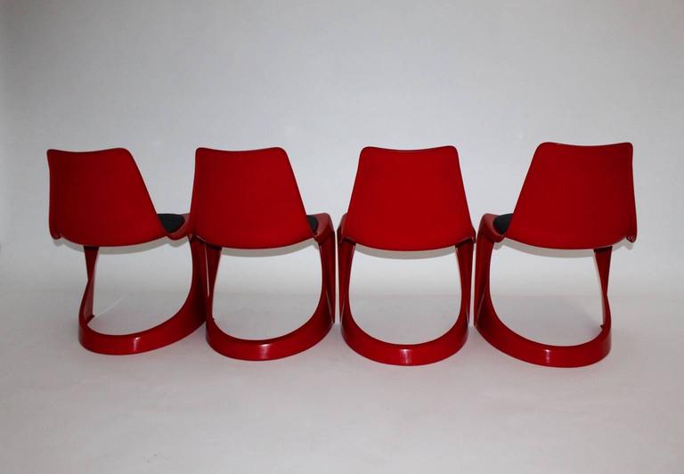 Space Age Red Plastic Vintage Chairs by Steen Ostergaard, 1966, Denmark For Sale 2