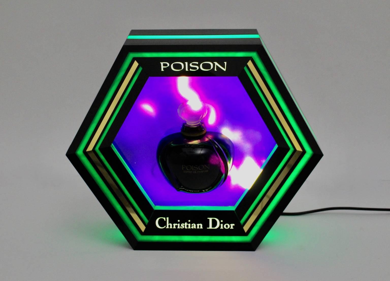 Multicolored Billboard Light for Poison Parfum by Christian Dior, 1985 In Good Condition In Vienna, AT