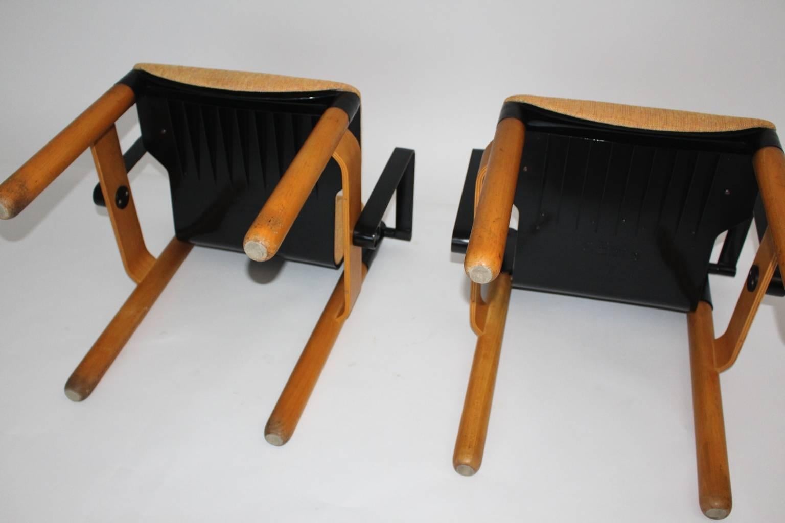Sessel, entworfen von Gerd Lange, 1973, Deutschland, Zweier-Set (Holz) im Angebot