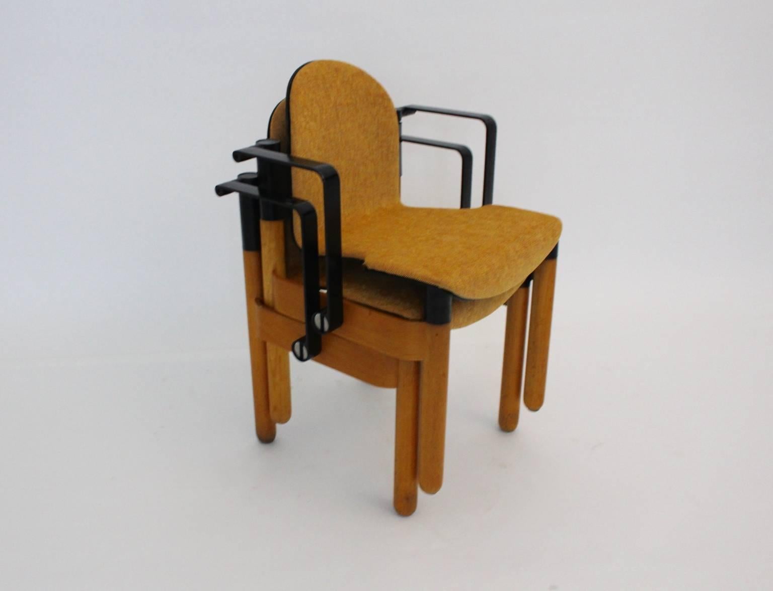 Wood Armchairs Designed by Gerd Lange, 1973, Germany Set of Two For Sale