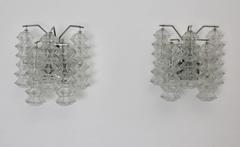Mid Century Modern Vintage Pair Duo Sconces Pagoda by Kalmar Vienna circa 1969