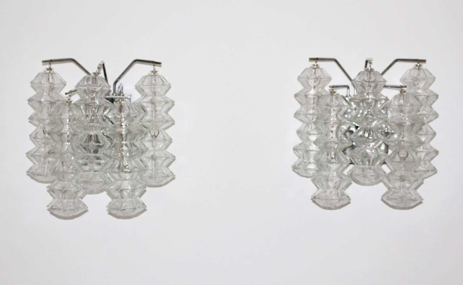 Mid-20th Century Sconces Pagoda by Kalmar Vienna circa 1969 Set of Two For Sale