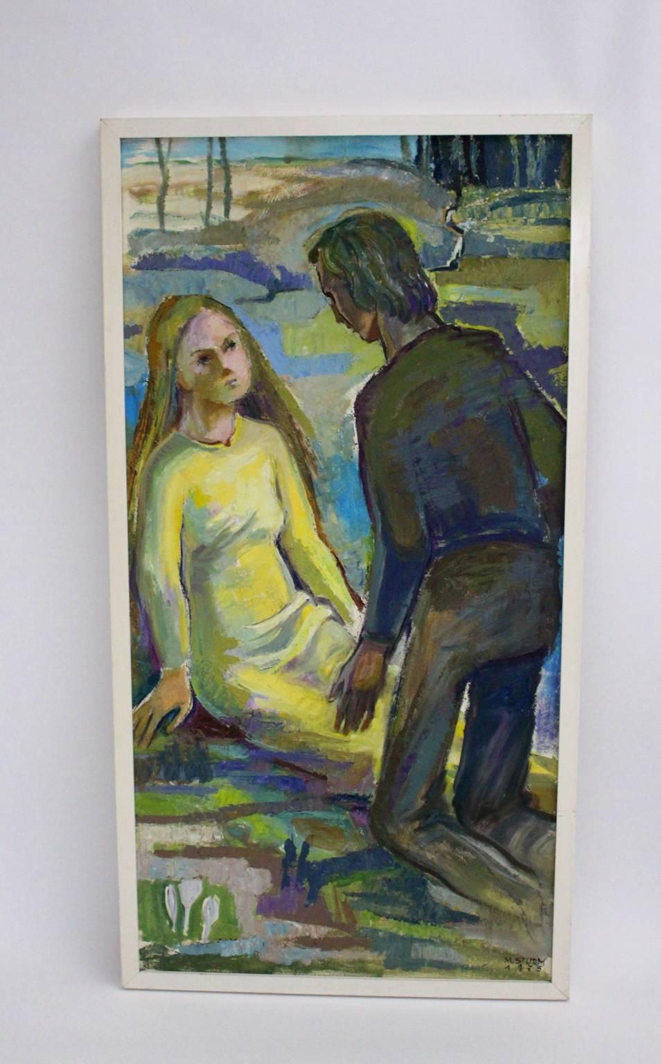 Modern Oil Painting by Maria Sturm, 1975-1983, Vienna For Sale