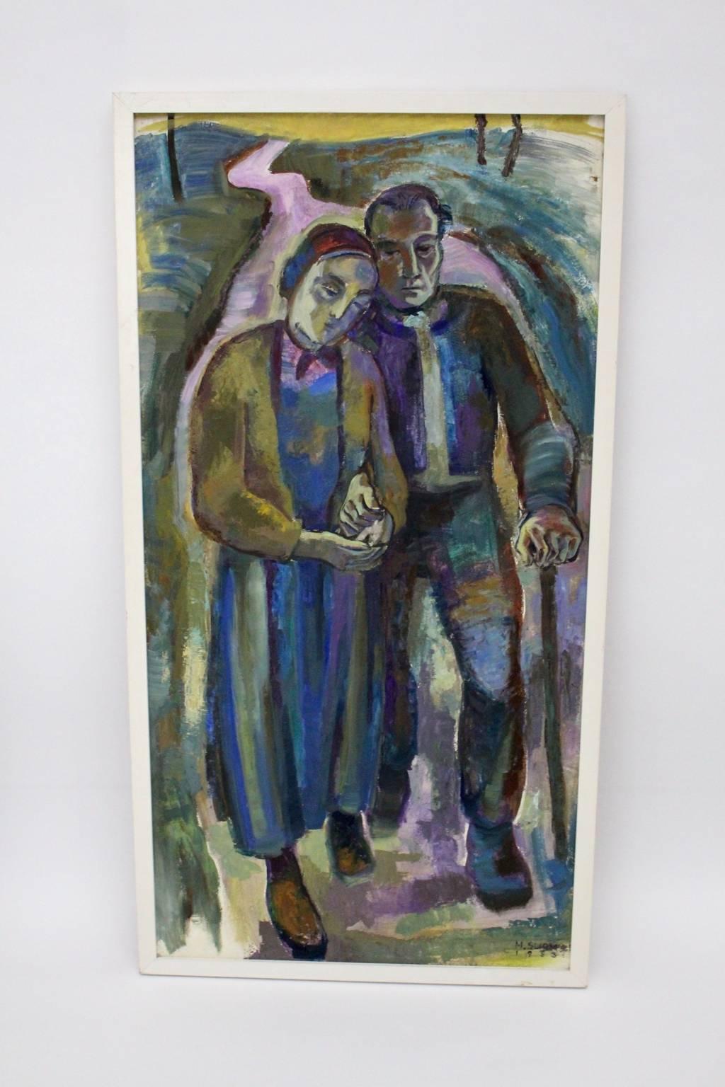 20th Century Oil Painting by Maria Sturm, 1975-1983, Vienna For Sale