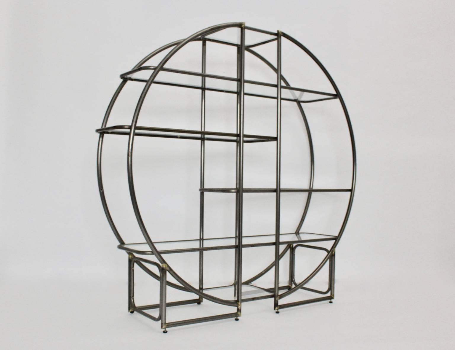 Art Deco Tube Steel Shelf or Room Divider, circa 1925 In Good Condition In Vienna, AT
