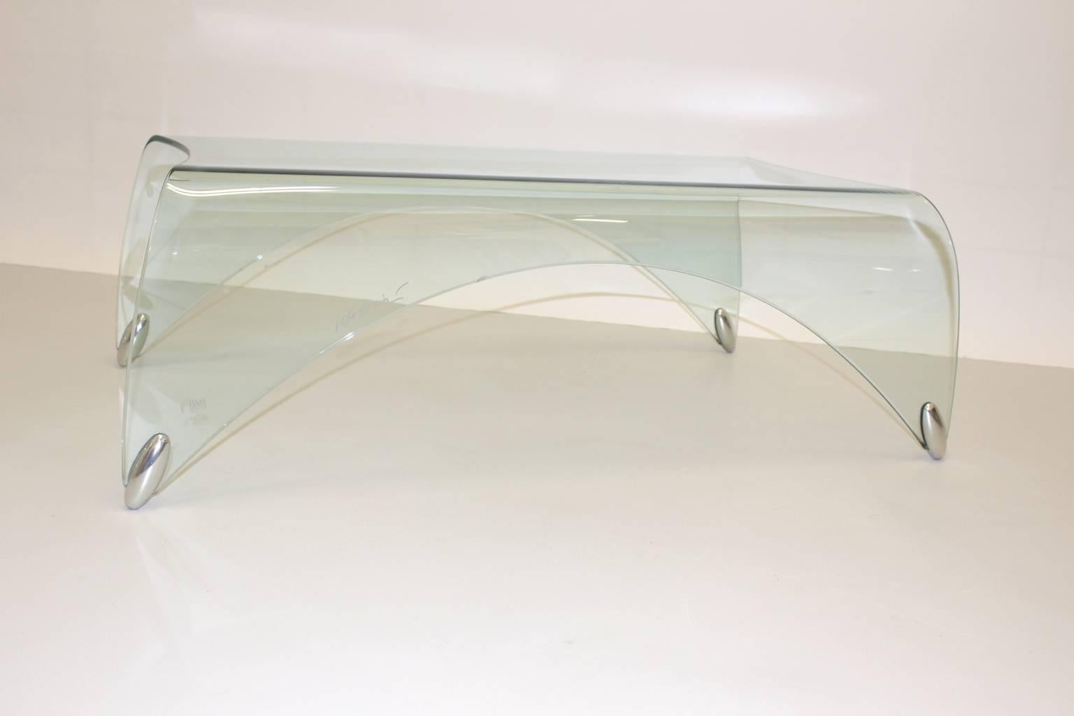 Modernist Glass Vintage Coffee Table Sofa Table Massimo Iosa Ghini, 20th Century In Good Condition In Vienna, AT