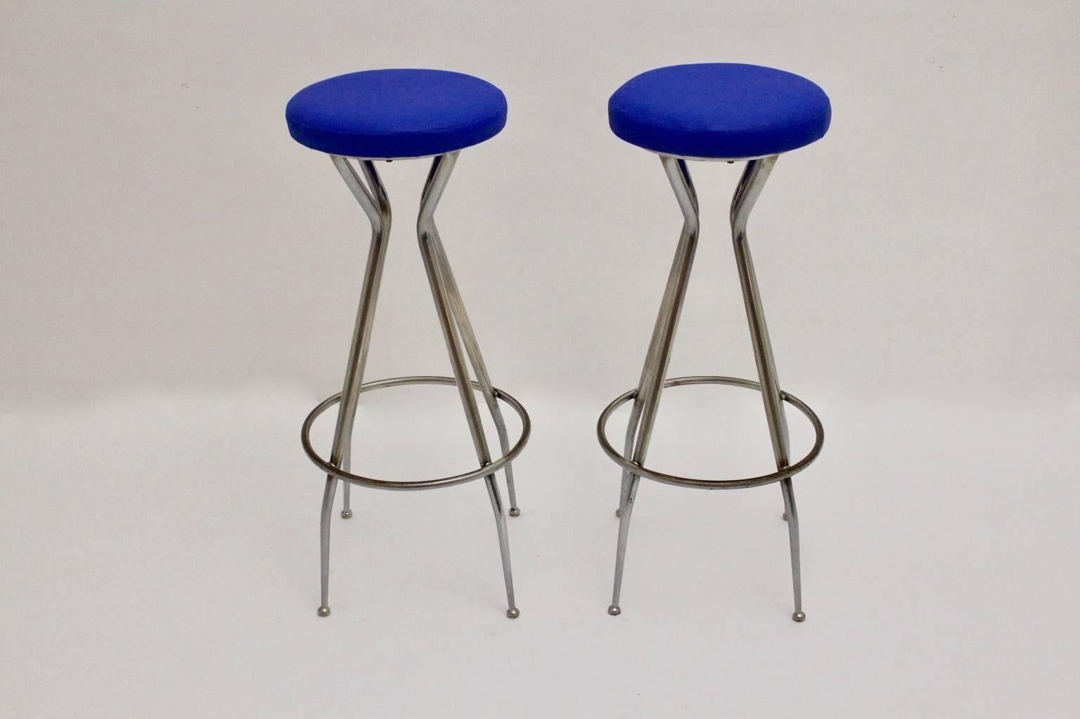 modern blue bar stools