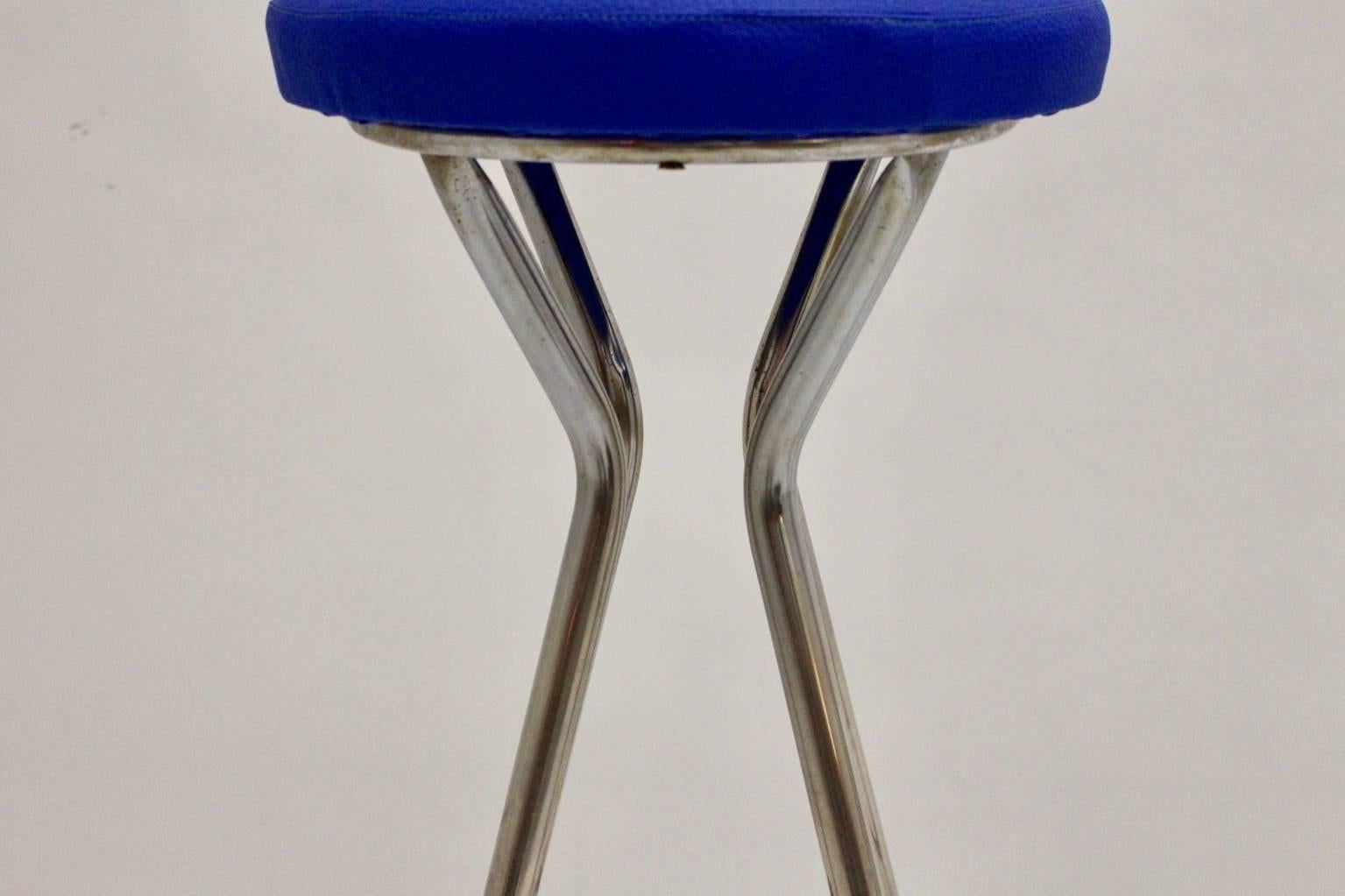 blue leather barstools