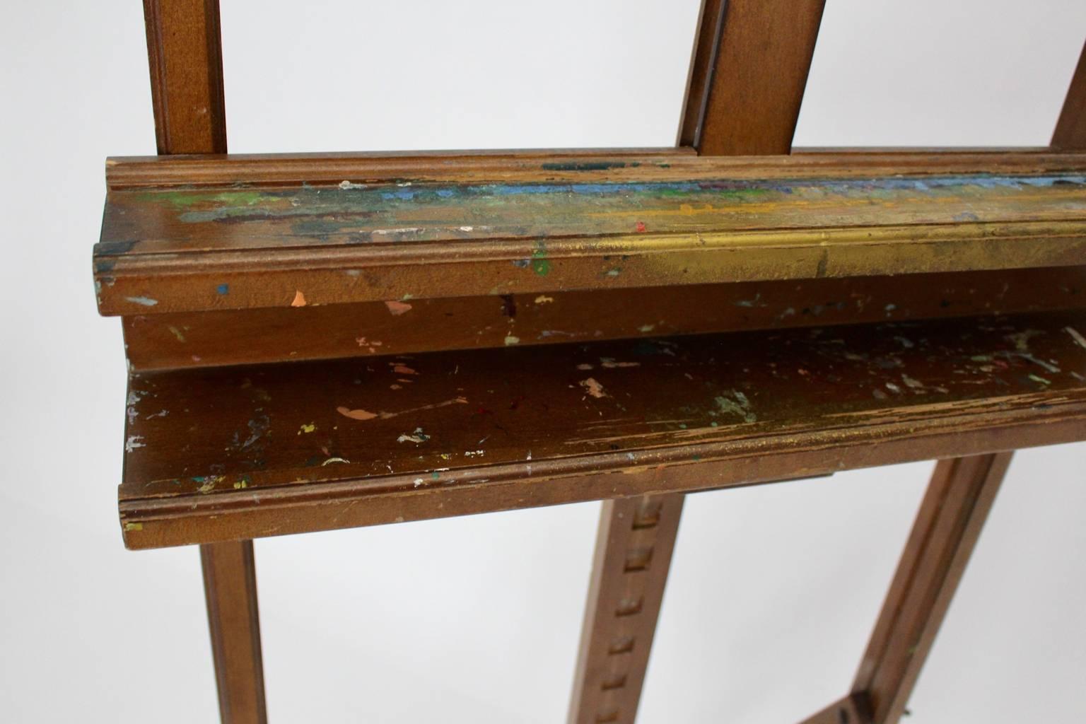 Vintage Beechwood Easel with Nice Color Rests and Metal Screws, 1970s 5