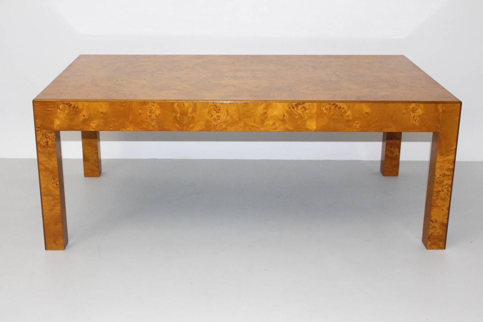 Mid-Century Modern Modernist Ash Vintage Coffee Table in the Style of Milo Baughman circa 1970