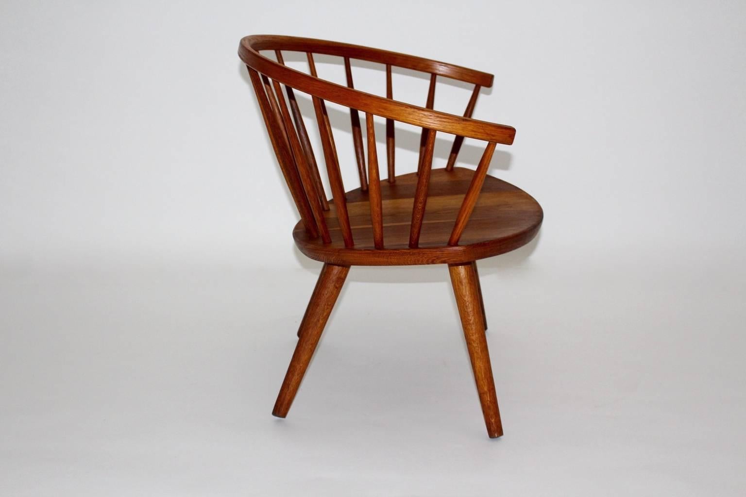 Scandinave moderne Oak Vintage Lounge Chair Arka by Yngve Ekström Sweden, 1955 Scandinavian Modern en vente