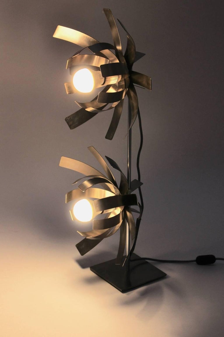 Stainless Steel Table Lamp by Michel Boyer, 1970s For Sale at 1stdibs