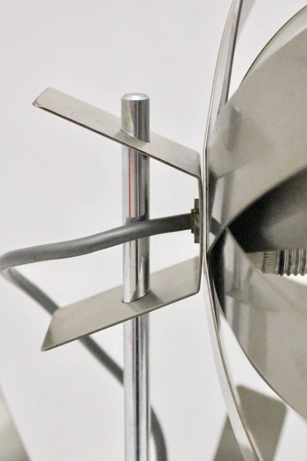 Space Age Stainless Steel Vintage Table Lamp Floor Lamp Michel Boyer 1970s For Sale 3