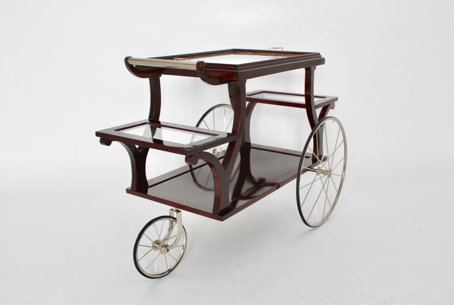 Austrian Jugendstil Bar Cart in the Style of Adolf Loos, circa 1902, Vienna For Sale