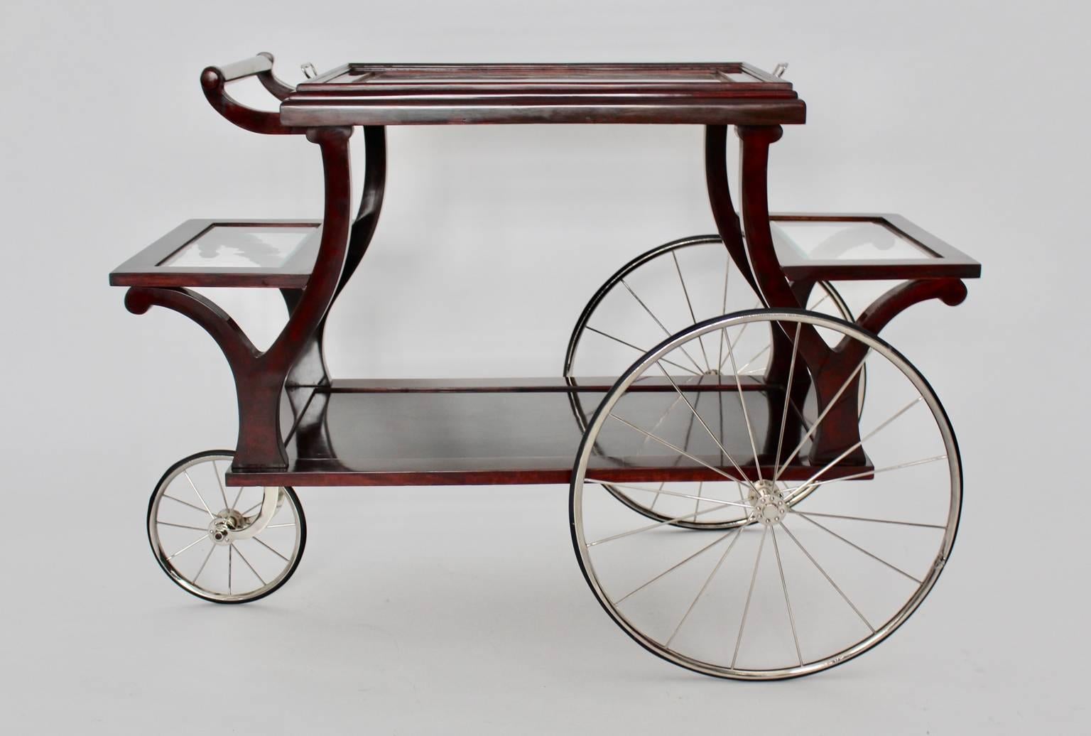 Faceted Jugendstil Bar Cart in the Style of Adolf Loos, circa 1902, Vienna For Sale