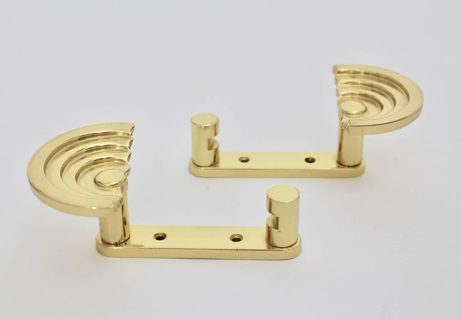 Post-Modern Modern Brass Vintage Coat Hooks by Ettore Sottsass Associati Italy, circa 1985