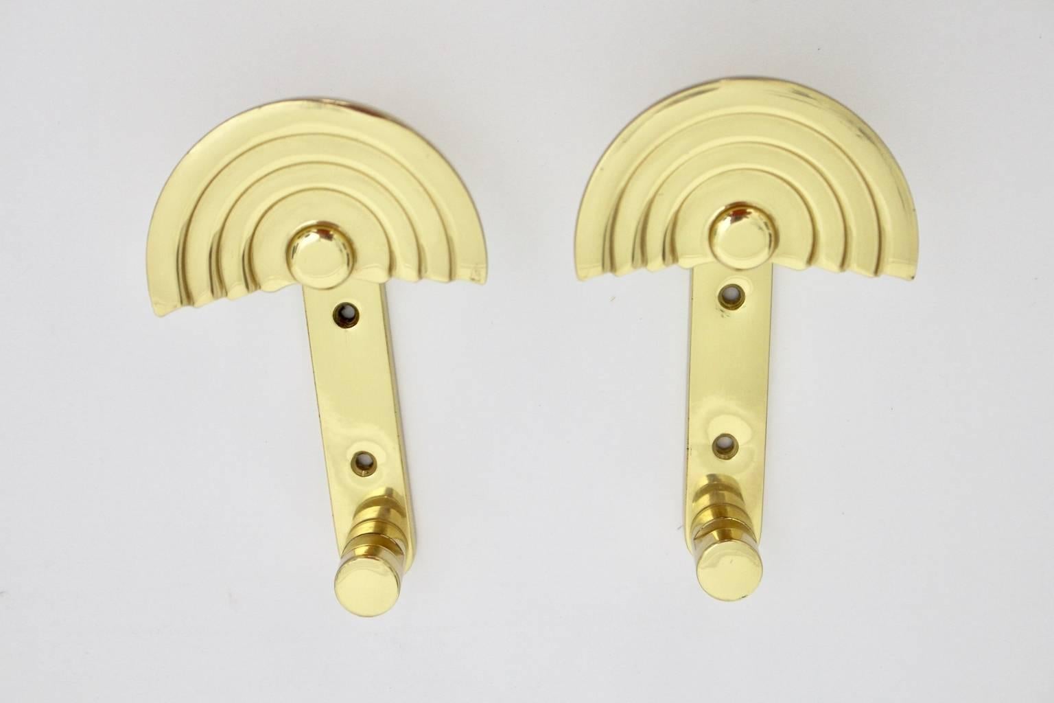 Late 20th Century Modern Brass Vintage Coat Hooks by Ettore Sottsass Associati Italy, circa 1985