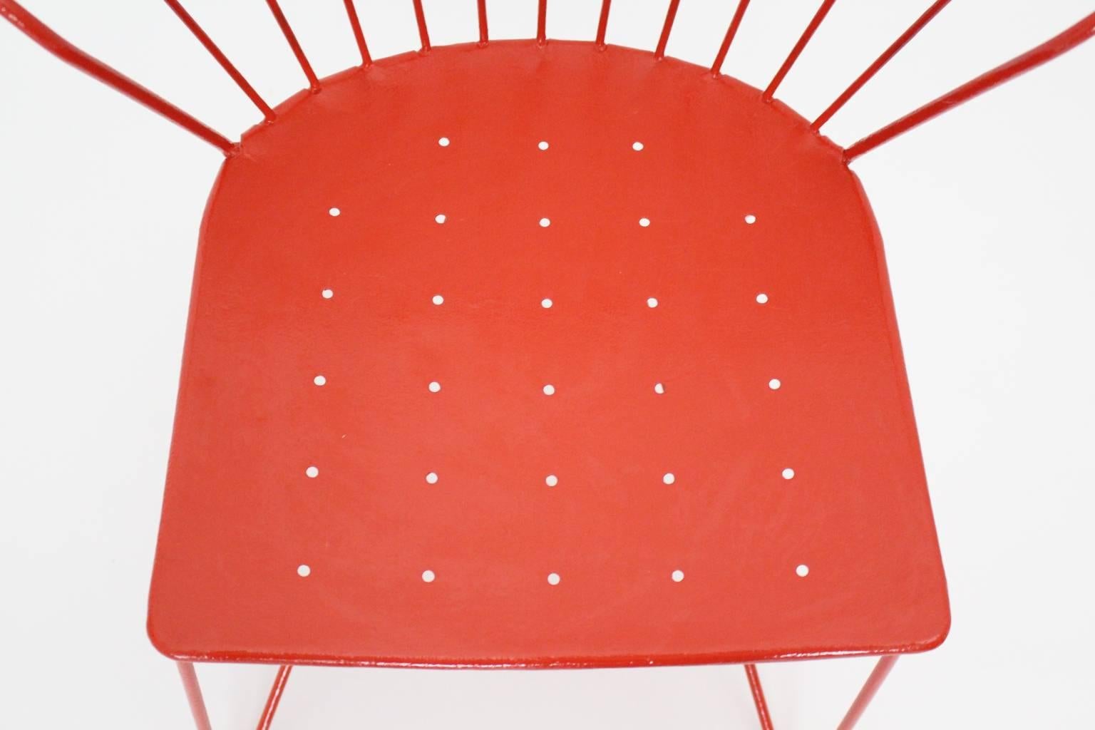 Sedia laterale rossa Astoria Vintage di J. O. Wladar e V. Moedlhammer  Sonett c 1955 in vendita 2