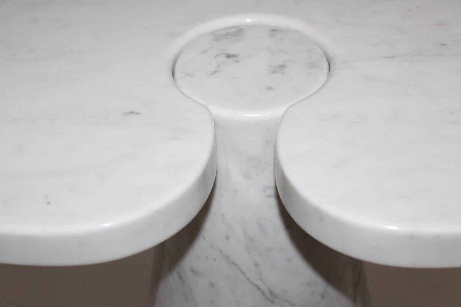 Carrara Marble Angelo Mangiarotti Italian Marble Vintage Side Table Eros, 1970s