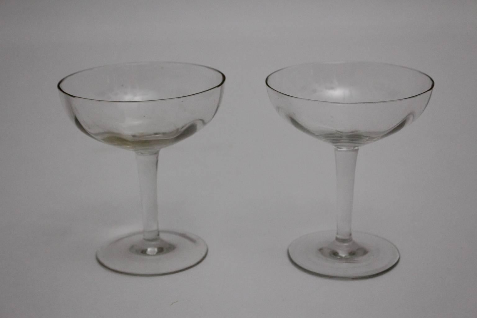Jugendstil Clear Glassware circa 1910 Austria 4